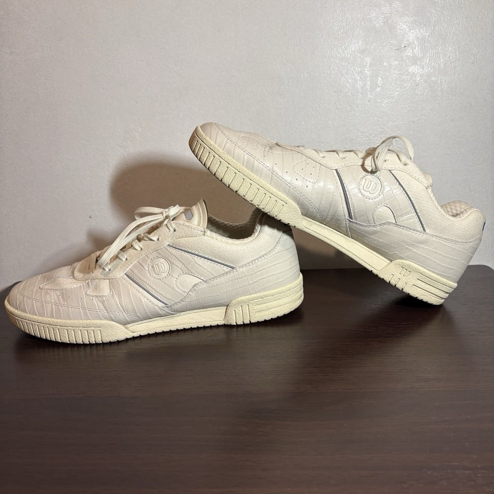 Wilson SBR All Court Tennis Lifestyle Shoes Off White Leather Men's Size 10.5